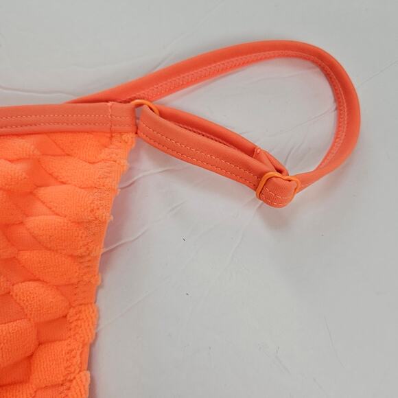 Good American Jacquard Perfect Fit Swim Bikini Bottom Orange Cream Plus 2x - Picture 4 of 10